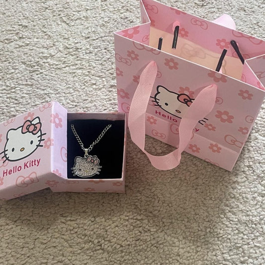 Hello Kitty crystal necklace in a Hello Kitty gift box with matching bag - Beads by Nia