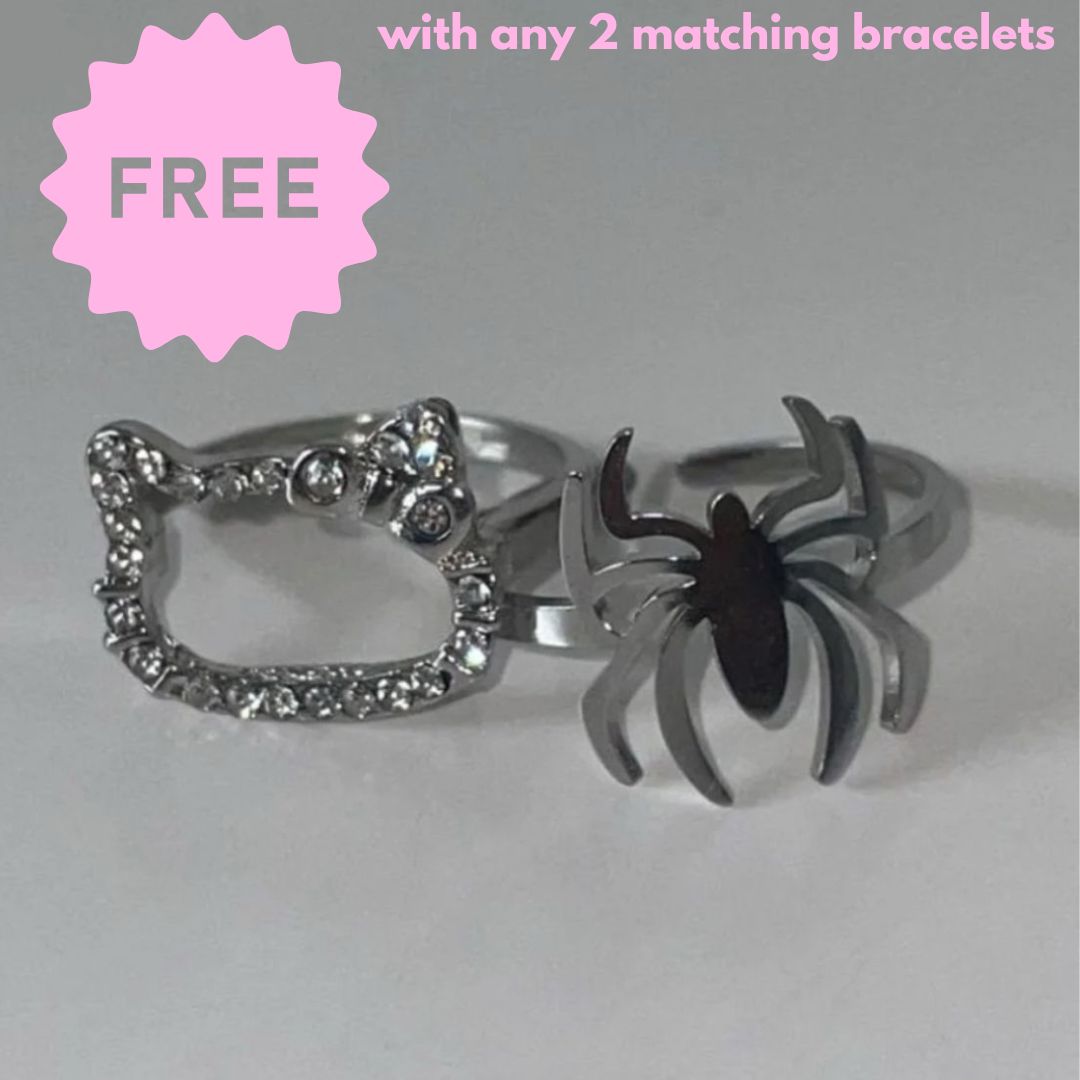 Hello Kitty & Spiderman Rings FREE with 2 matching Bracelets (LIMITED OFFER)