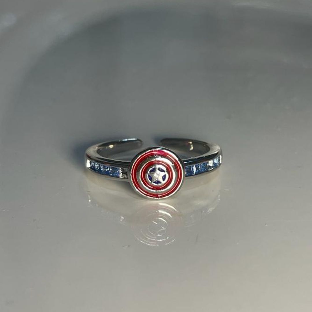 Captain America shield ring from the Marvel fan gift set - Beads by Nia