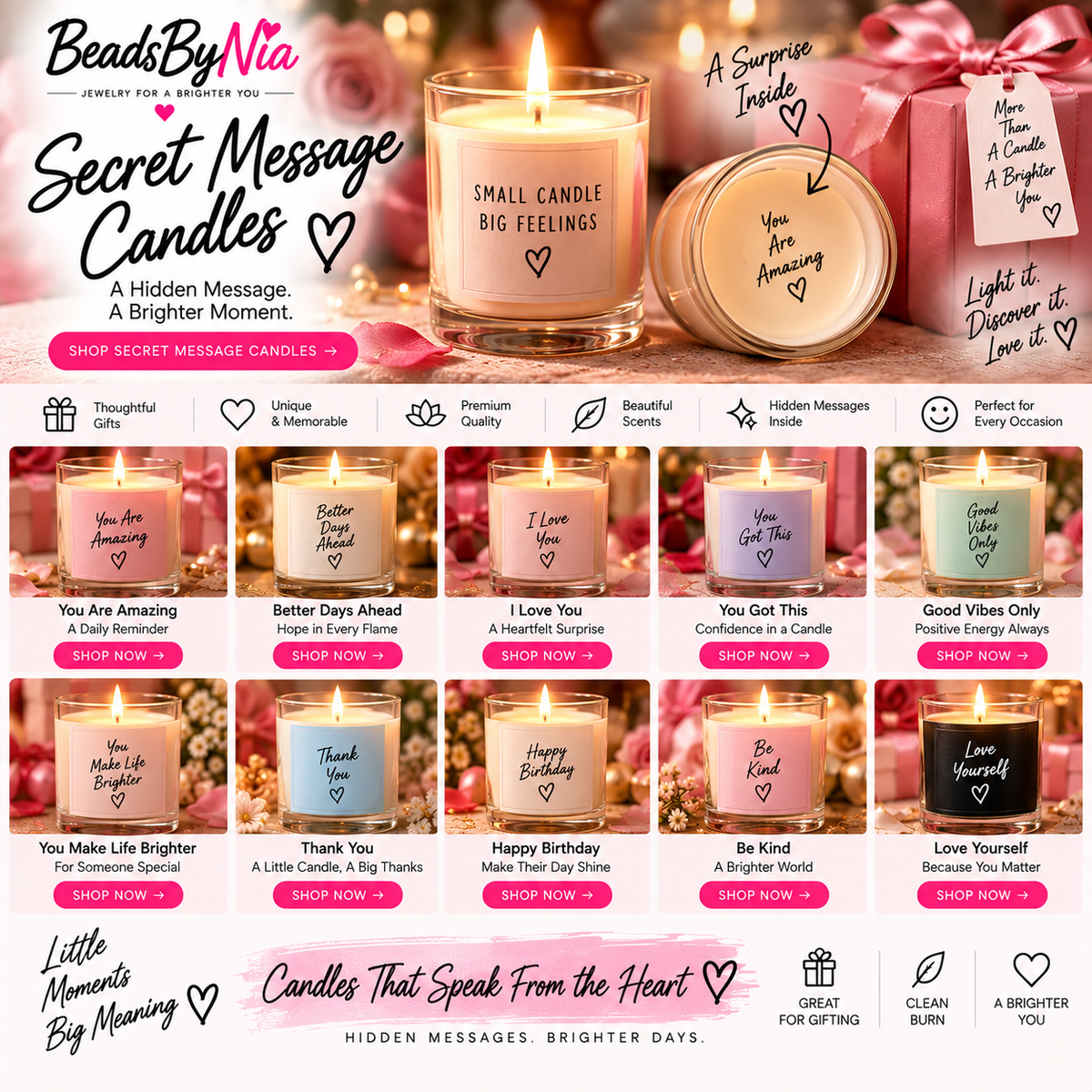 Secret Message Candles