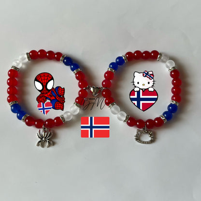 Norway World Cup Spiderman & Hello Kitty matching bracelets — Beads by Nia