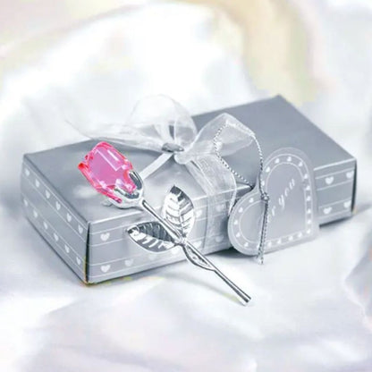Crystal Glass Rose in Gift Box