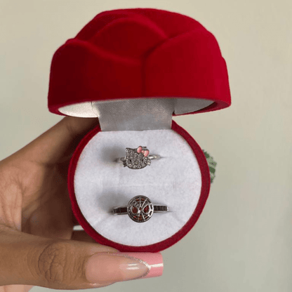 Hello Kitty And Spiderman Rings