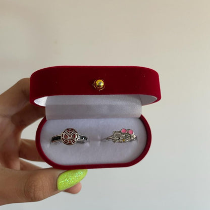 Hello Kitty And Spiderman Rings