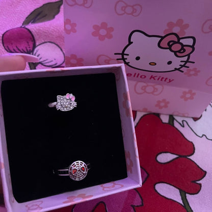 Hello Kitty And Spiderman Rings