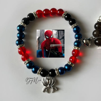 Spiderman and Mary Jane matching couple bracelets — Beads by Nia