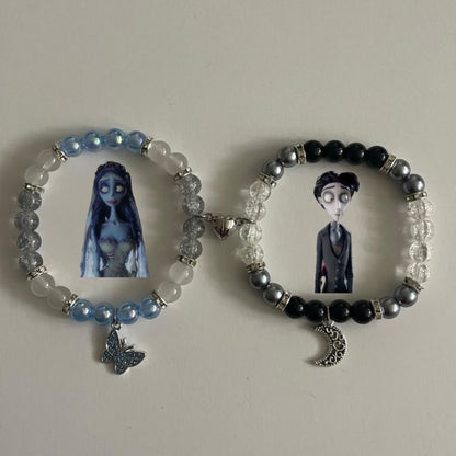 Emily & Victor matching bracelets Corpse Bride inspired — Beads by Nia
