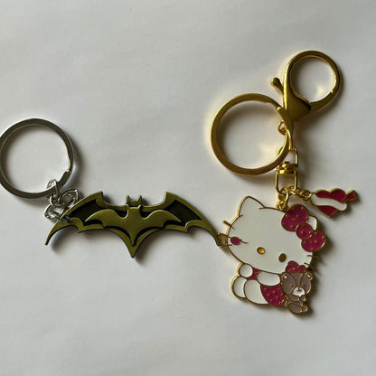 Batman & Hello Kitty Matching keychains