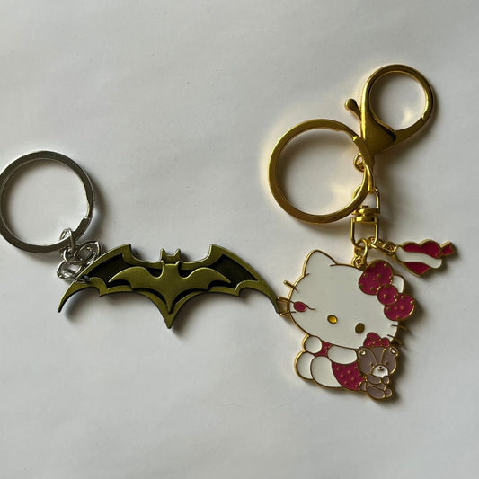 Batman & Hello Kitty Matching keychains