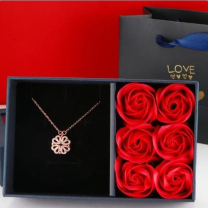 Luck in Love: Clover Heart Necklace - A Symbol of Charm and Connection