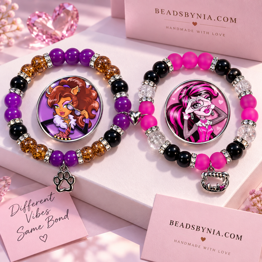 Draculaura & Clawdeen Matching Bracelets