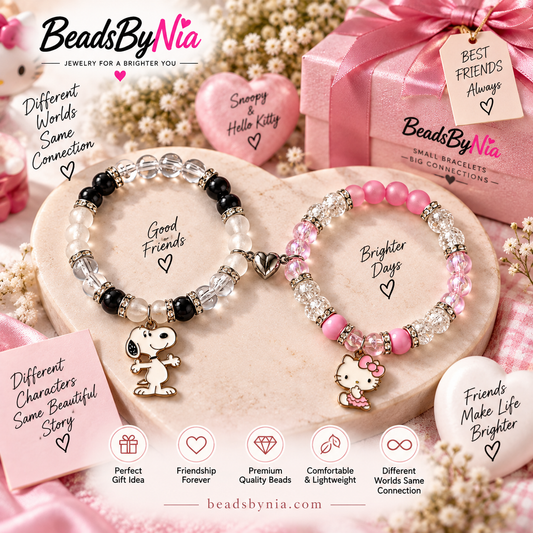Matching Snoopy & Hello Kitty Bracelets