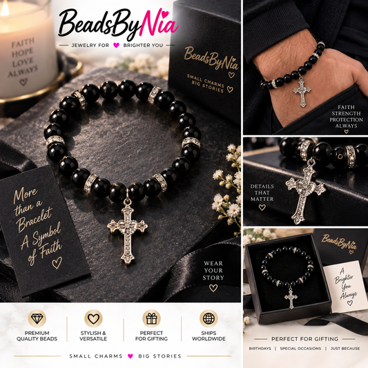 Black Cross Bracelet