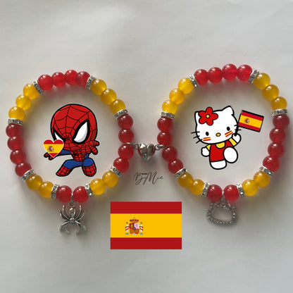 Spain World Cup Spiderman & Hello Kitty matching bracelets — Beads by Nia
