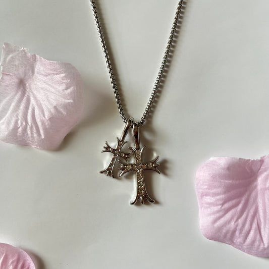 Double Cross Necklace