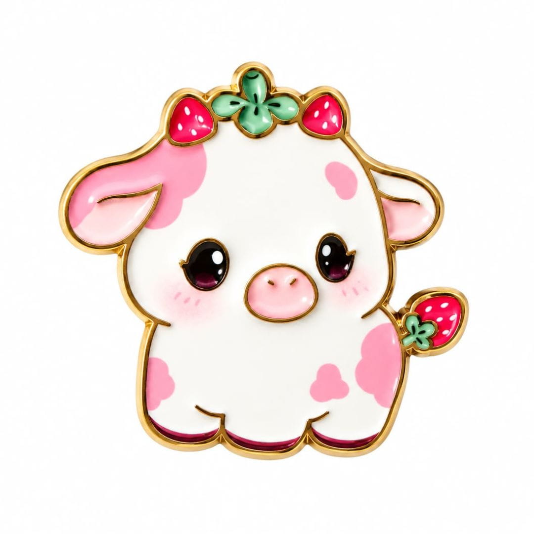 Strawberry Cow Pin