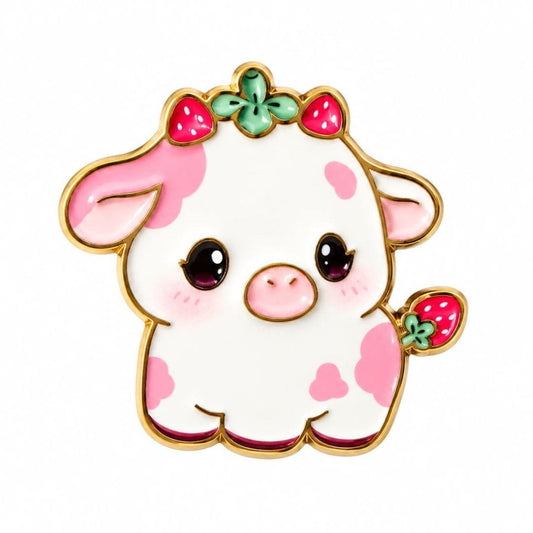Strawberry Cow Pin