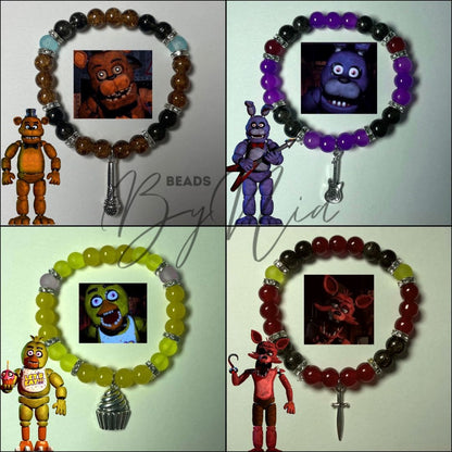 Five Nights at Freddy's matching bracelets FNAF fan jewelry — Beads by Nia