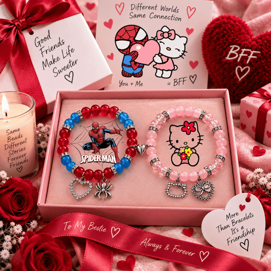 Hello Kitty & Spiderman Valentine's Matching Bracelets