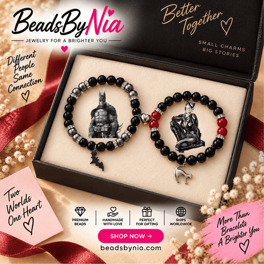 Catwoman and Batman Matching Bracelets