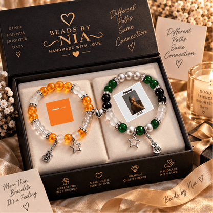 Frank Ocean Channel Orange and Blond matching bracelets in a black gift box - Beads by Nia