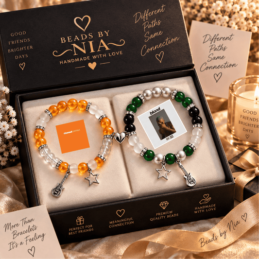 Frank Ocean Channel Orange and Blond matching bracelets in a black gift box - Beads by Nia