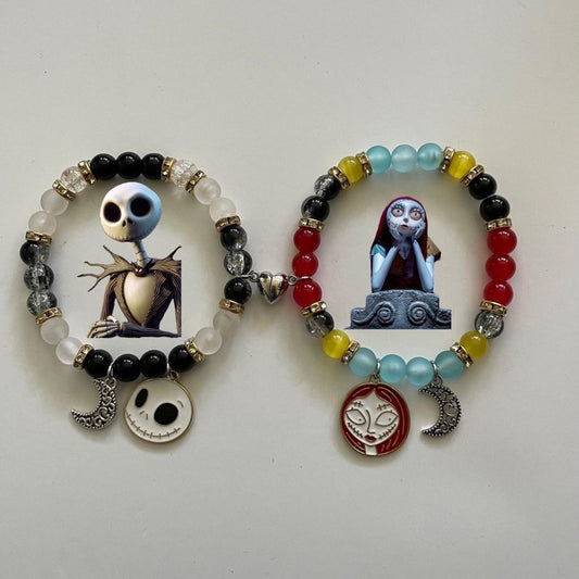 Jack & Sally - A Nightmare before Christmas Matching Bracelets