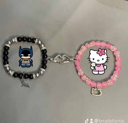 Hello Kitty & Batman Matching Bracelet