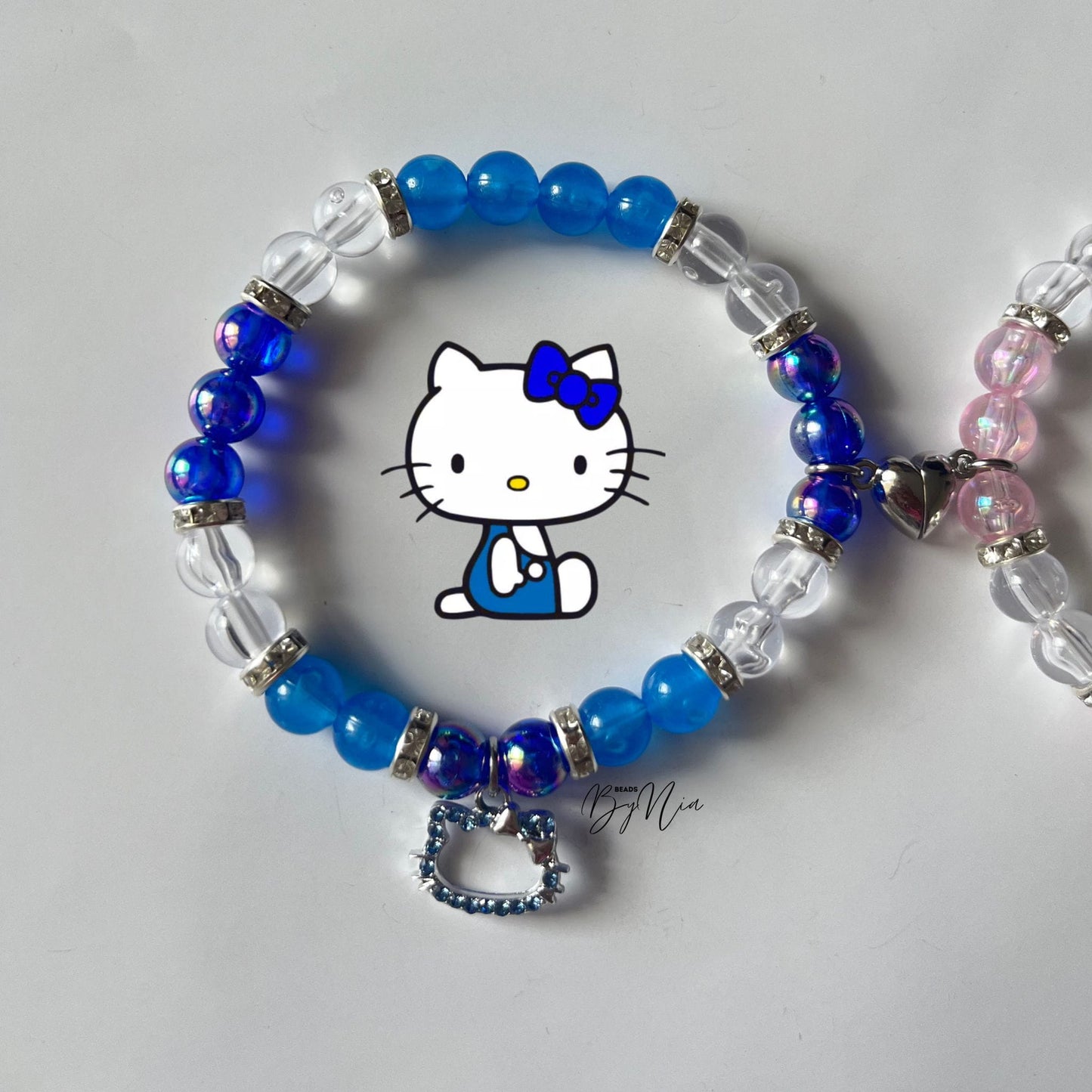 Blue & Pink Hello Kitty Matching Bracelets