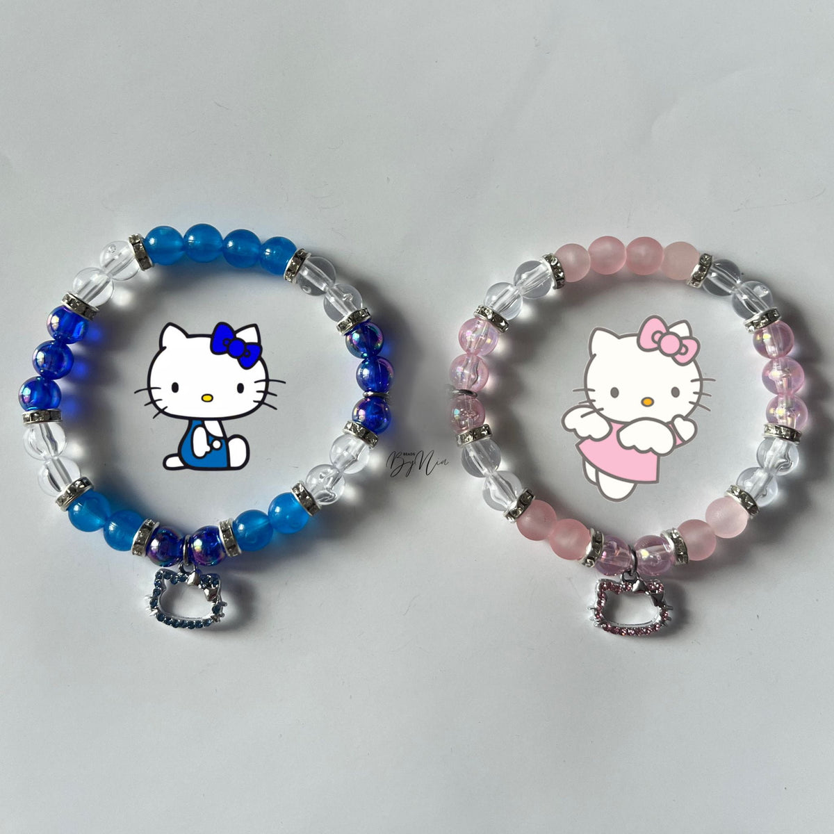 Blue & Pink Hello Kitty Matching Bracelets