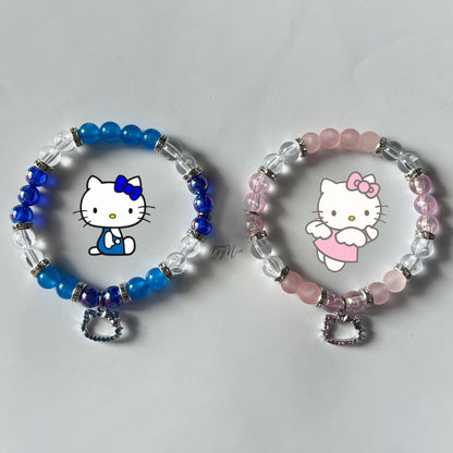 Blue & Pink Hello Kitty Matching Bracelets