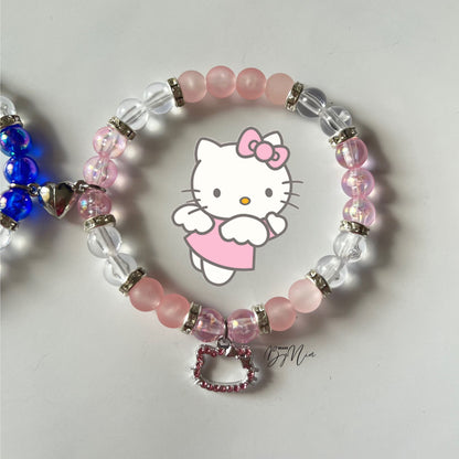 Blue & Pink Hello Kitty Matching Bracelets
