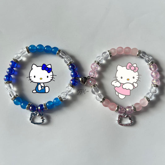 Blue & Pink Hello Kitty Matching Bracelets