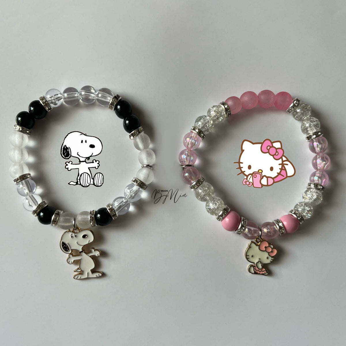 Matching Snoopy & Hello Kitty Bracelets