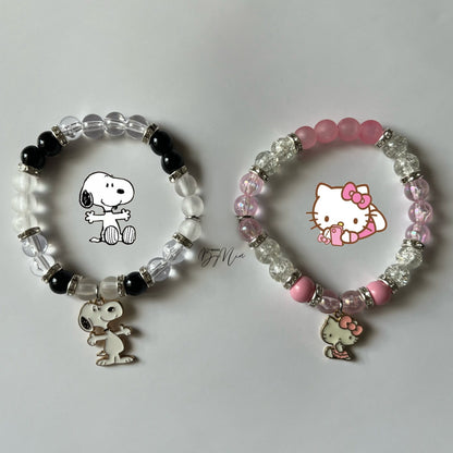 Matching Snoopy & Hello Kitty Bracelets