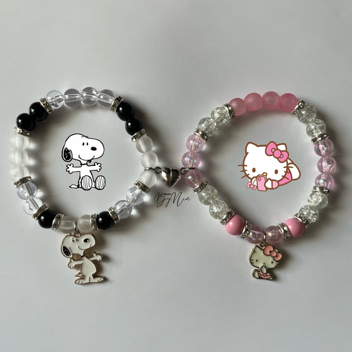 Matching Snoopy & Hello Kitty Bracelets