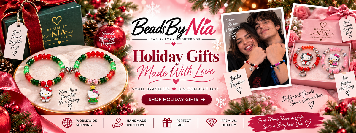 Beads By Nia holiday gifts handmade bracelets Christmas banner