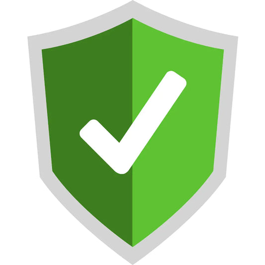 Shipping protection badge with a green shield and white check mark - Beads by Nia