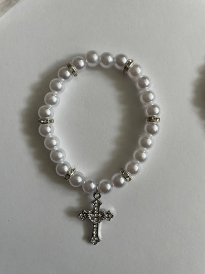 Pearl Cross Bracelet
