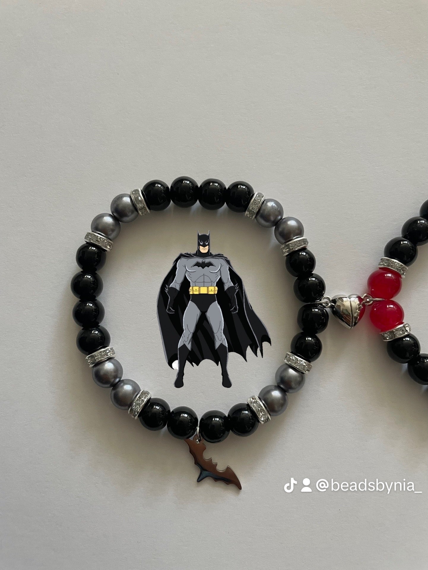 Catwoman and Batman Matching Bracelets