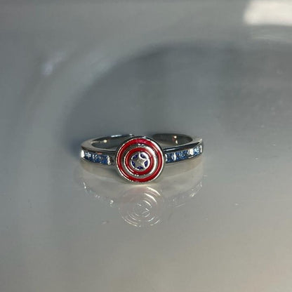 Captain America shield ring Marvel handmade jewelry — Beads by Nia