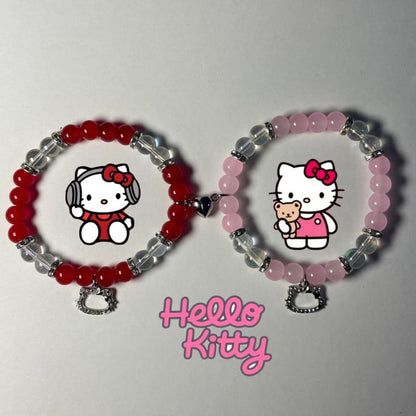Red & Pink Hello Kitty matching bracelets Sanrio — Beads by Nia