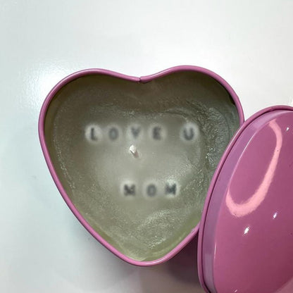 Pink heart secret message candle spelling LOVE U MOM, Mother's Day gift idea - Beads by Nia