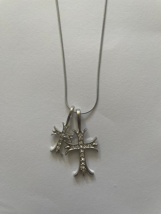 Double cross necklace