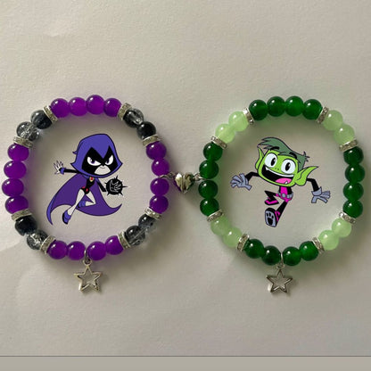 Raven & Beast Boy Matching Bracelets